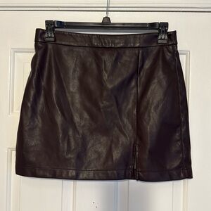Brown Leather Skirt